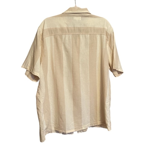 GAP Striped Linen Shirt With Cuban Collar-Size XL - Picture 7 of 13